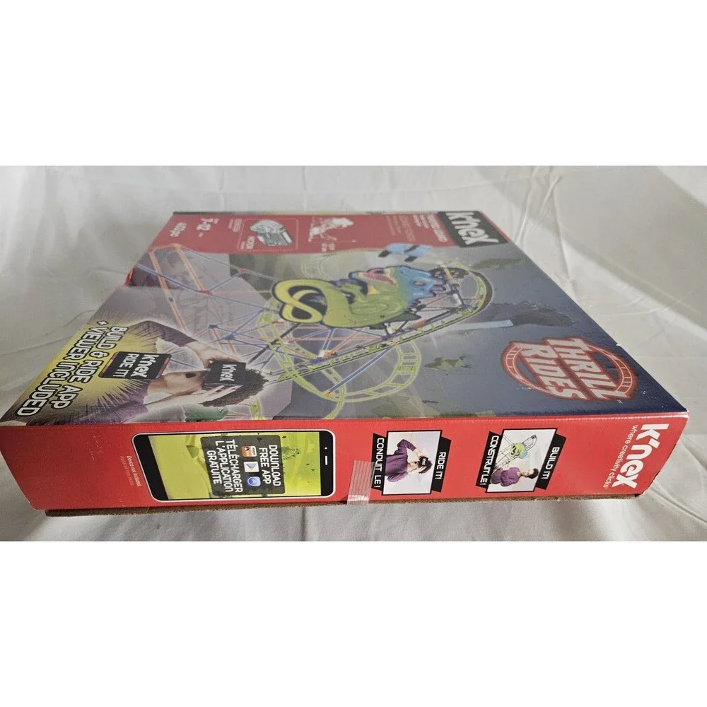 K'Nex Thrill Rides Twisted Lizard Roller Coaster Building Set 402 Pcs Open Box